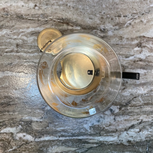 Donald Douglas Gold Leaf Flameproof Tea Maker with Gold Tea Infuser - Vintage - Picture 8 of 11